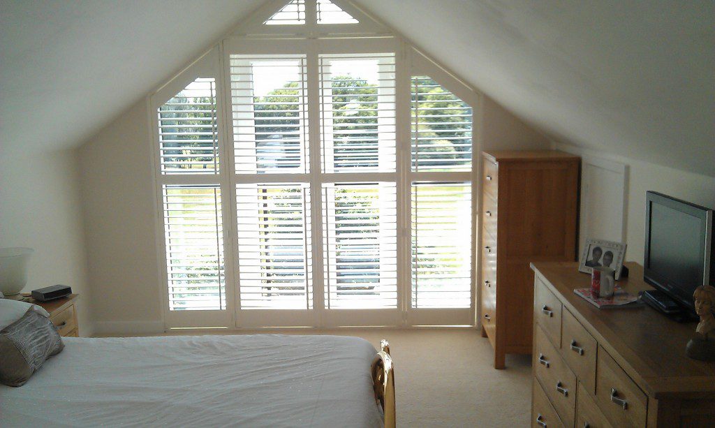 Plantation Shutters in Triangular Windows Portsmouth