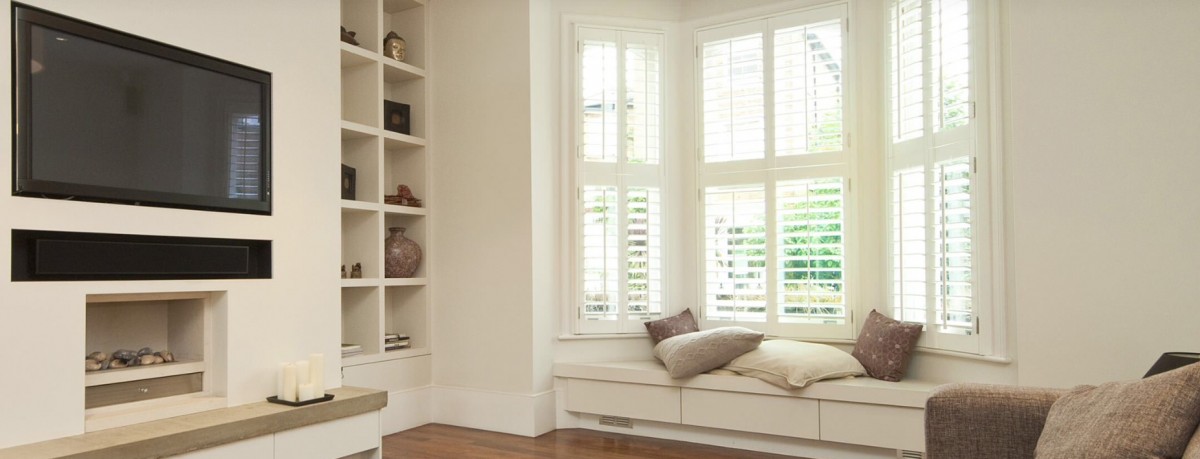 Wooden Shutters for Bay Windows